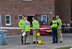 Stunned onlookers watch car rammed through front of house in Willaston