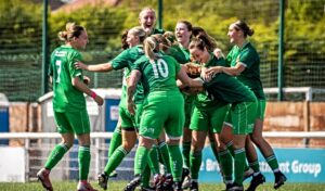 Nantwich Women 3 - 1 AFC Crewe Women - Dabbers players celebrate a goal (1) (1)