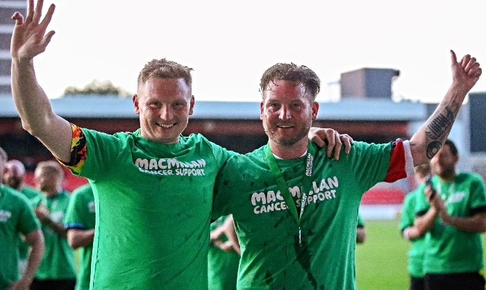 Ashley Scoffin (left) with brother Warren Scoffin after full-time (1)
