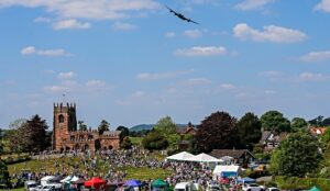 Battle of Britain Memorial Flight Avro Lancaster flypast over Marbury (2) (1)