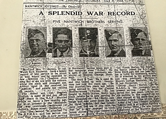 Horton brothers at World War 2 - newspaper archive