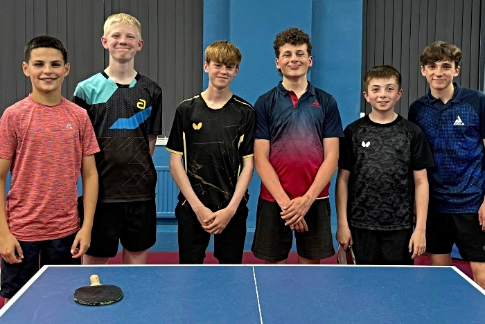 Junior singles and doubles finalists - table tennis
