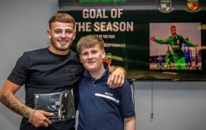Kai Evans wins Goal of the Season at Nantwich Town Awards