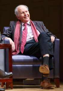 Alexander McCall Smith discusses his work with Colleen Shogan during the "National Book Festival Presents" series, October 24, 2019. Photo by Shawn Miller/Library of Congress.