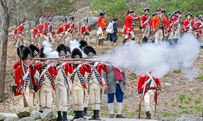 Richard Marren and his section firing during Battle Road