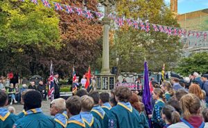 The parade arrives on Nantwich town square in front of the war memorial (2) (1)
