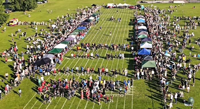 Aerial drone view of Crewe and Nantwich Primary School Town Sports at Barony Park (1)