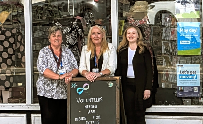 Age UK charity shop volunteers in Nantwich