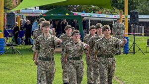 Crewe Army Cadets give a drill practice demonstration