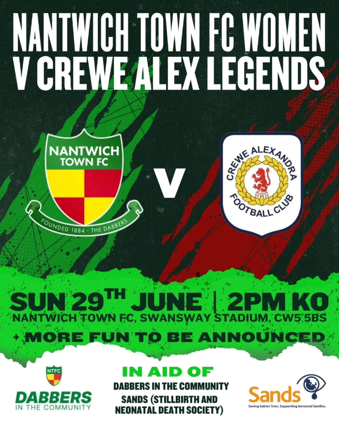 Nantwich Town FC Women vs Crewe Alex Legends - publicity poster (1)