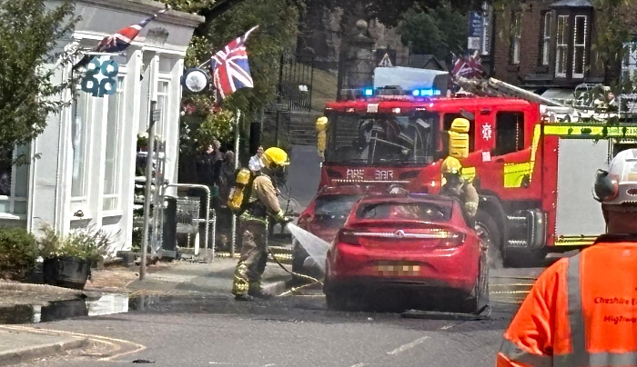 Audlem car fire - plate blurred