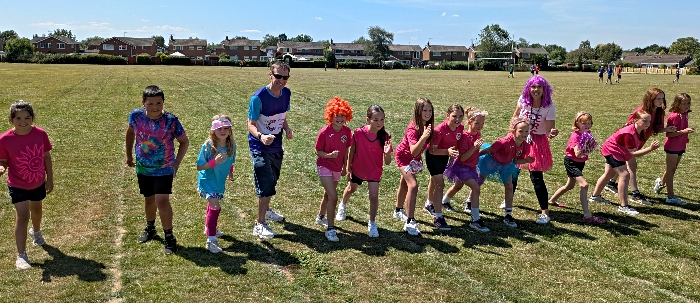 Ready for race for life at Weaver Primary
