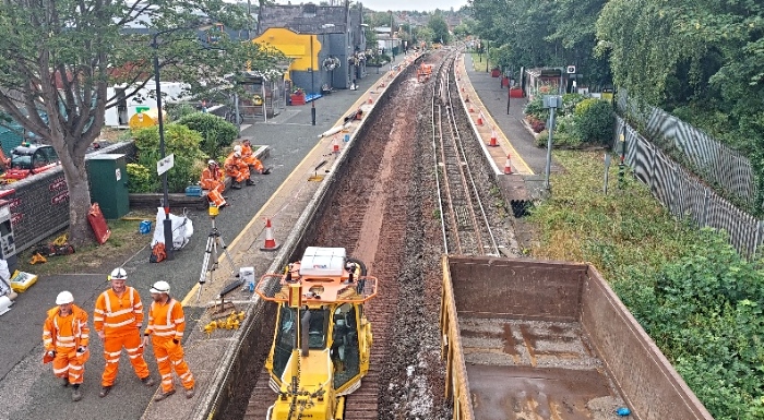 railway works at Nantwich station - pic by Bill Pearson