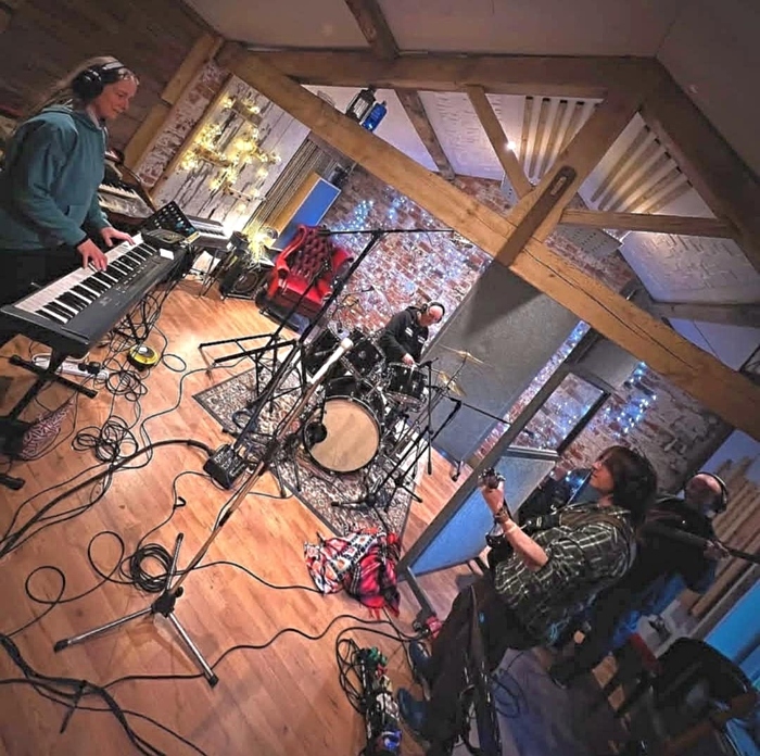 The Blue Yellows recording at Fox Barn Studios