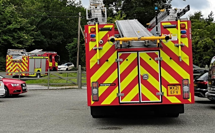 fire crews at Nantwich canal - ongoing incident
