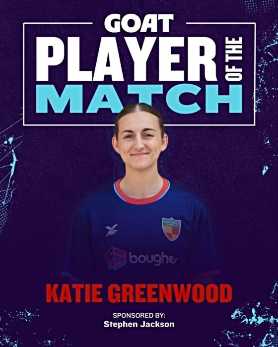katie grenwood - player of match GOAT