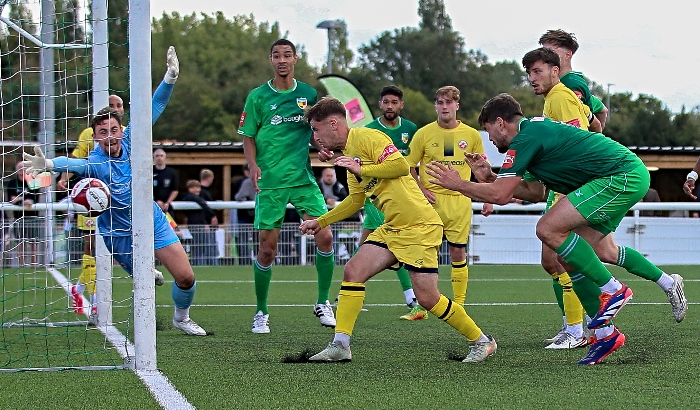 First-half - second Dabbers goal - Paddy Kennedy (right) heads in (1)