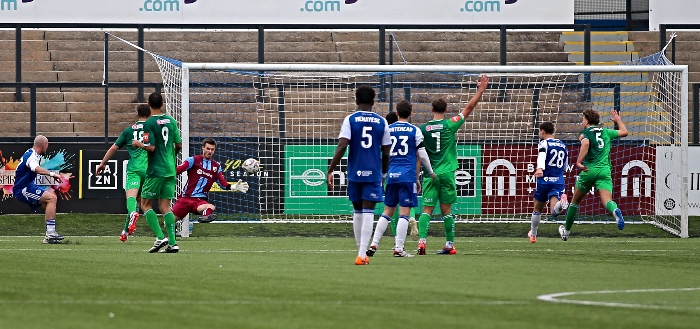 Second-half - first Macclesfield goal - Josh Kay (left) lashes home his first for the Silkmen (1)
