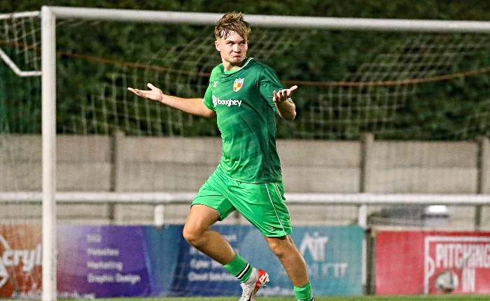 Second-half - third Dabbers goal - Harry Edge celebrates his goal (1)