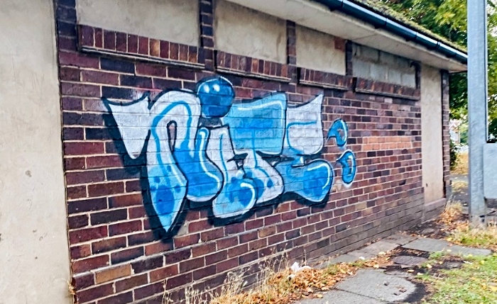 graffiti on Barony Park building in Nantwich