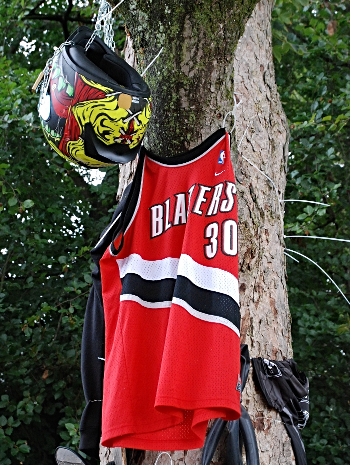 helmet and shirt tributes for Josh