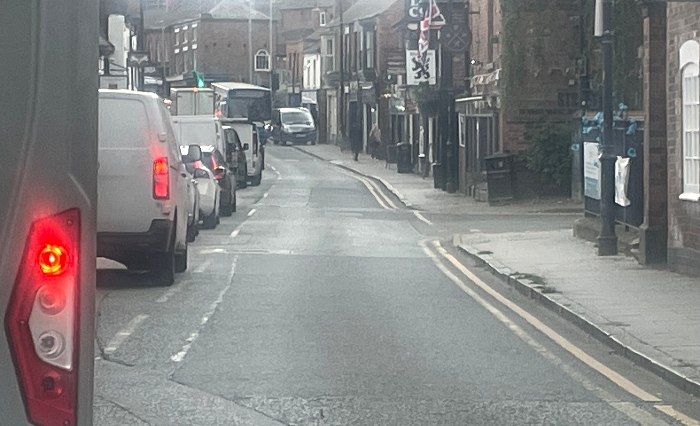 traffic queues in Nantwich