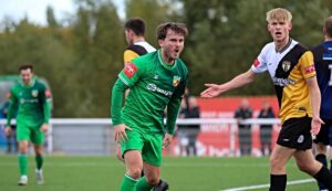Jarrett celebrates his goal