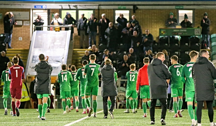 Full-time - players and fans celebrate victory (1)
