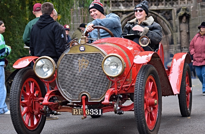 Pilain Type 4P Targa Sport leaves Wybunbury Tower to start their scenic tour (1)