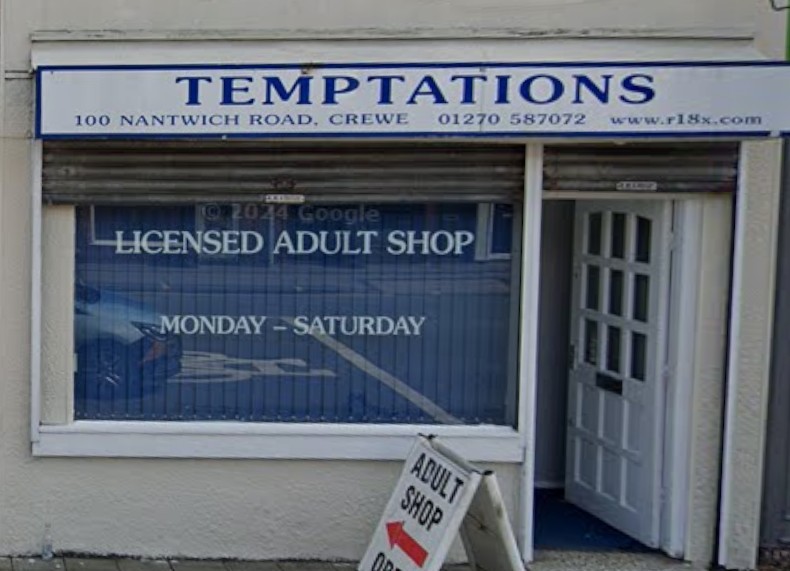 Temptations Adult Shop, Crewe (Google)