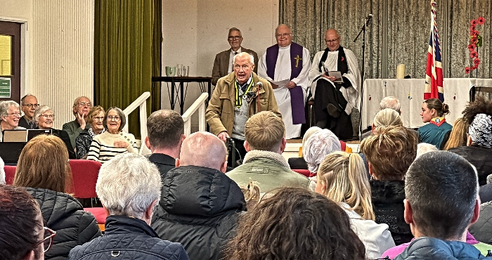 101-year-old Peter Taylor (centre, standing) shares his remarkable life story (1)