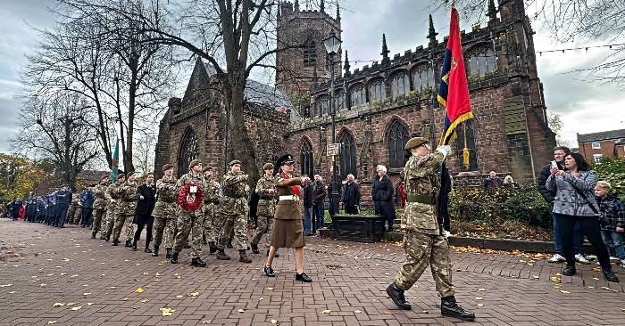 Cheshire Army Cadet Force march past St Marys Nantwich en route to the town square (1)