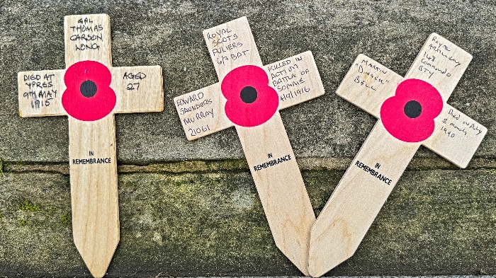 Crosses laid at Nantwich War Memorial (1) (1)