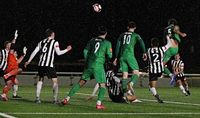First-half - Ben Hockenhull flicks a header wide (1)