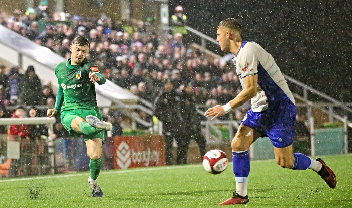 First-half - Dabbers cross the ball in the rain (1)