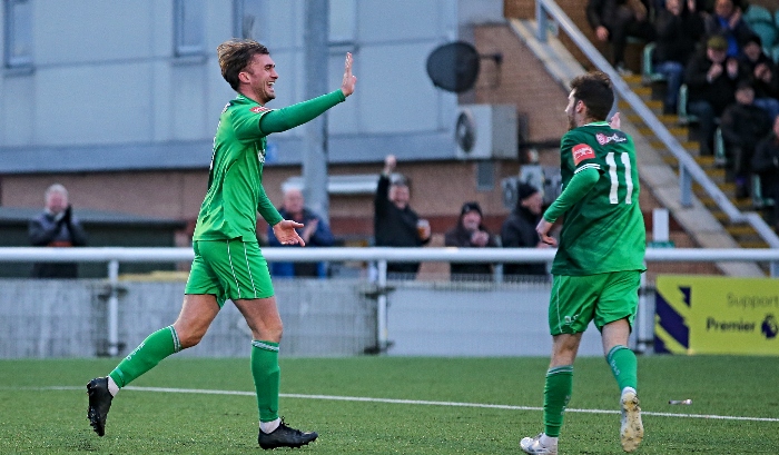 First-half - Dabbers score first - Josh Langley (left) celebrates his goal (1)