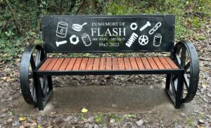 Bench unveiled in Nantwich in tribute to “Flash” Meakin
