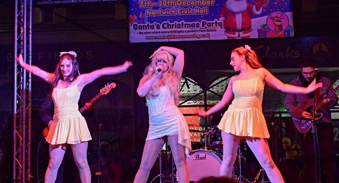 Lauren G as Sabrina Carpenter (centre) with dancers and band (2) (1)