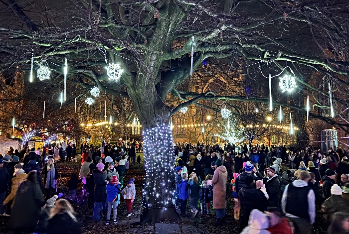 Nantwich Christmas lights with St Marys Church in the background (2) (1) (1)