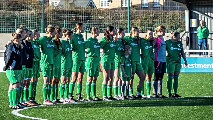 Nantwich Town players prepare for the one-minute silence (1)