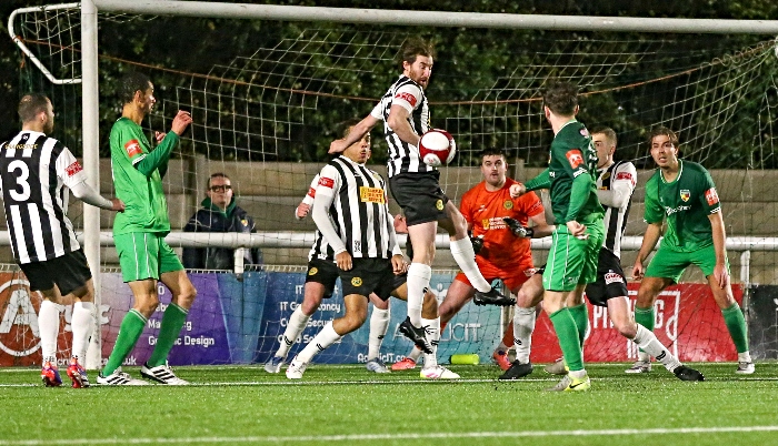 Second-half - Linnets clear the ball (1)