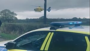 Injured cyclist rescued by air ambulance near Nantwich