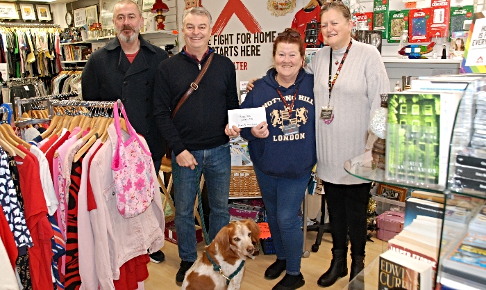 Black Lion presents quiz donation to Shelter in Nantwich