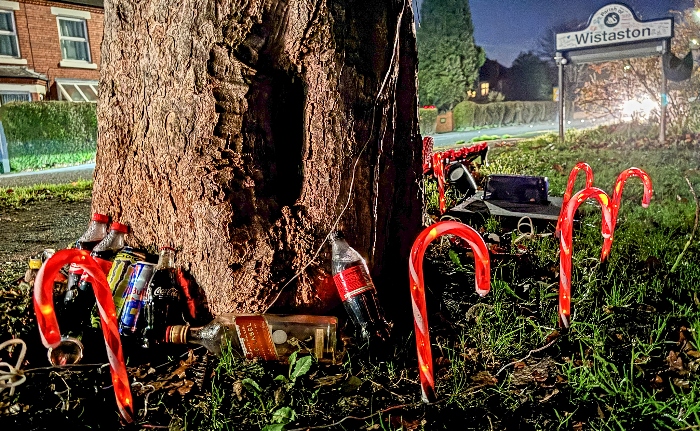Candy canes at the base of the tree (1)