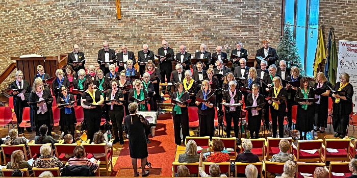 Clare Shackleton (front, centre) conducts Wistaston Singers (1)