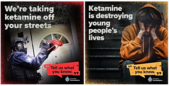 ketamine posters cheshire police