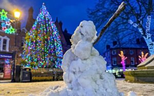 Snowman on the town square