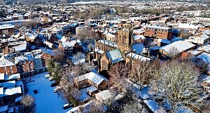 Stunning aerial photos of Nantwich in the snow!