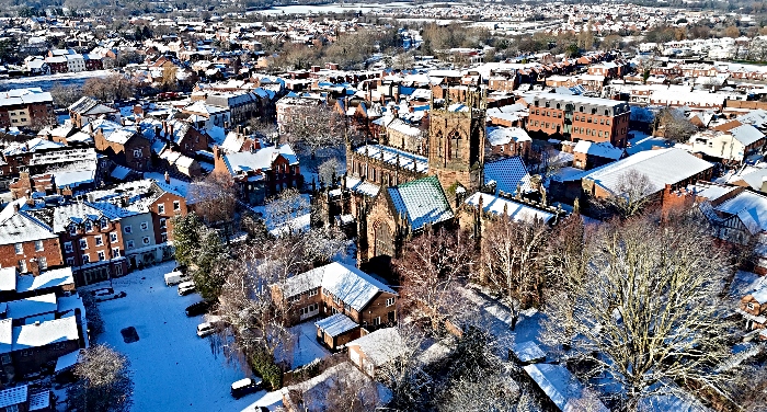 nantwich town centre in snow