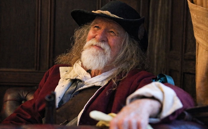 Sealed Knot dragoon Mike relaxes in Nantwich Bookshop after the battle re-enactment (1)